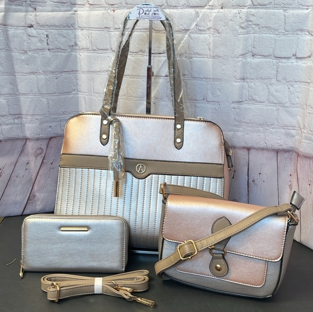 3 Piece NWT Bag Bundle Set Large Crossbody Tote + Medium Shoulder Bag + Wallet - Picture 2 of 15